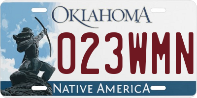OK license plate 023WMN
