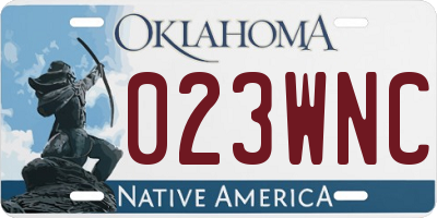 OK license plate 023WNC