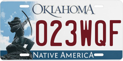 OK license plate 023WQF