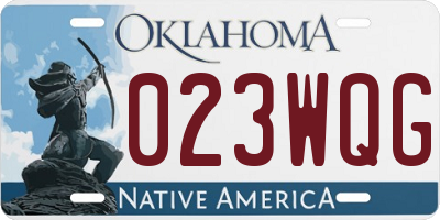 OK license plate 023WQG