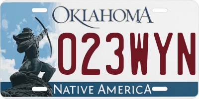 OK license plate 023WYN