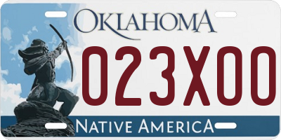 OK license plate 023XOO