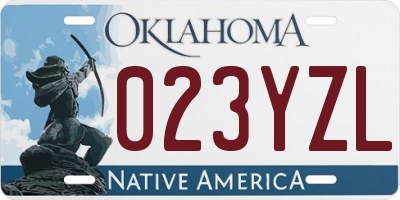 OK license plate 023YZL