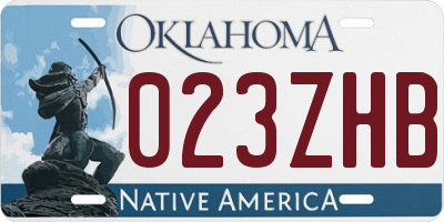 OK license plate 023ZHB