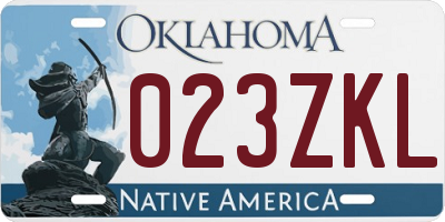 OK license plate 023ZKL