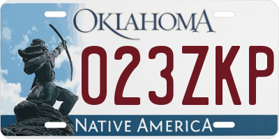 OK license plate 023ZKP