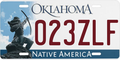 OK license plate 023ZLF