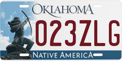 OK license plate 023ZLG