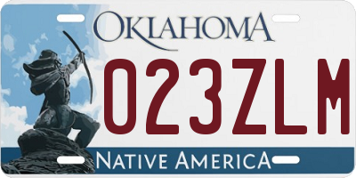 OK license plate 023ZLM