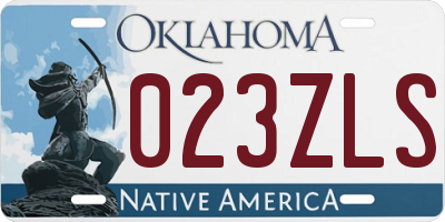 OK license plate 023ZLS