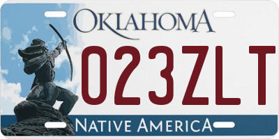 OK license plate 023ZLT