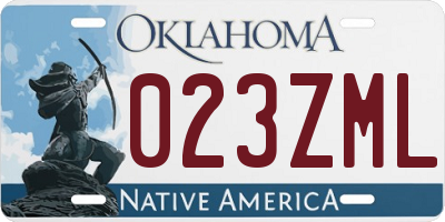 OK license plate 023ZML