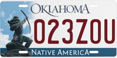 OK license plate 023ZOU