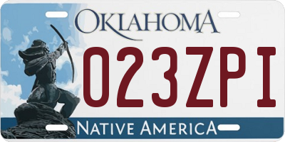 OK license plate 023ZPI