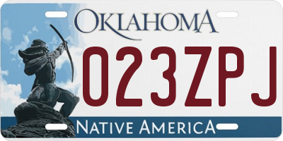 OK license plate 023ZPJ