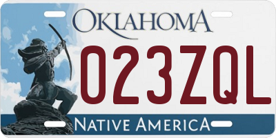 OK license plate 023ZQL