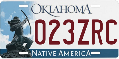 OK license plate 023ZRC