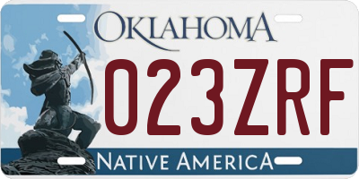 OK license plate 023ZRF