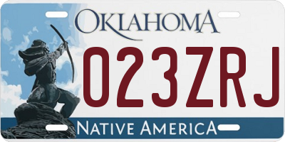OK license plate 023ZRJ