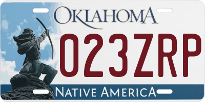 OK license plate 023ZRP