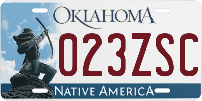 OK license plate 023ZSC