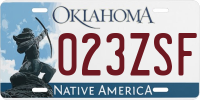 OK license plate 023ZSF