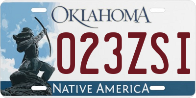 OK license plate 023ZSI