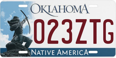 OK license plate 023ZTG