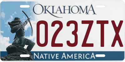 OK license plate 023ZTX