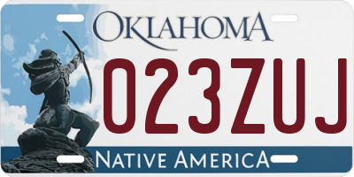 OK license plate 023ZUJ