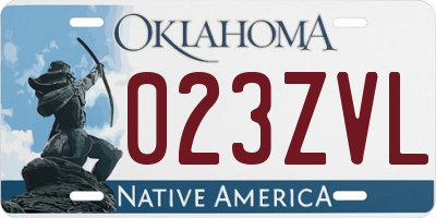 OK license plate 023ZVL