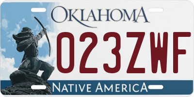 OK license plate 023ZWF