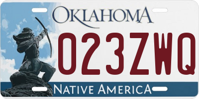 OK license plate 023ZWQ