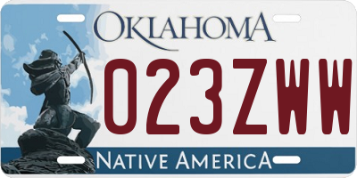 OK license plate 023ZWW