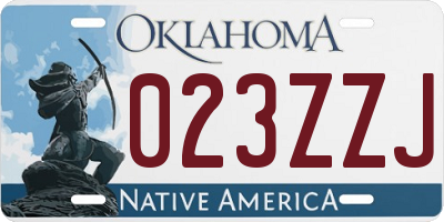 OK license plate 023ZZJ