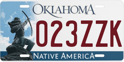 OK license plate 023ZZK