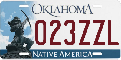 OK license plate 023ZZL