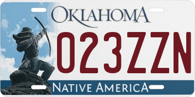 OK license plate 023ZZN