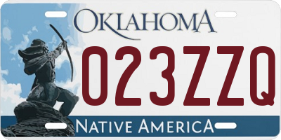 OK license plate 023ZZQ