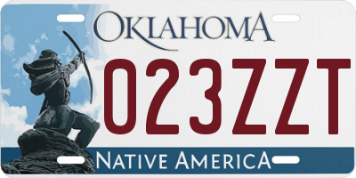 OK license plate 023ZZT