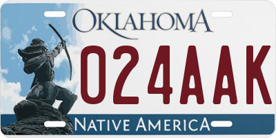 OK license plate 024AAK