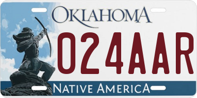 OK license plate 024AAR