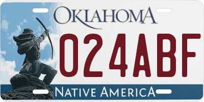 OK license plate 024ABF