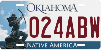 OK license plate 024ABW