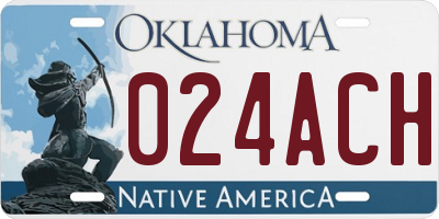 OK license plate 024ACH