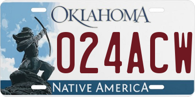 OK license plate 024ACW