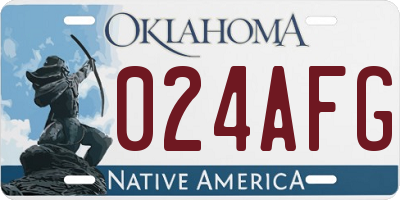 OK license plate 024AFG