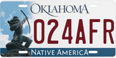 OK license plate 024AFR