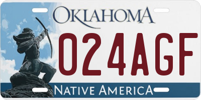 OK license plate 024AGF