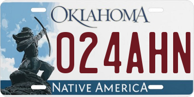 OK license plate 024AHN